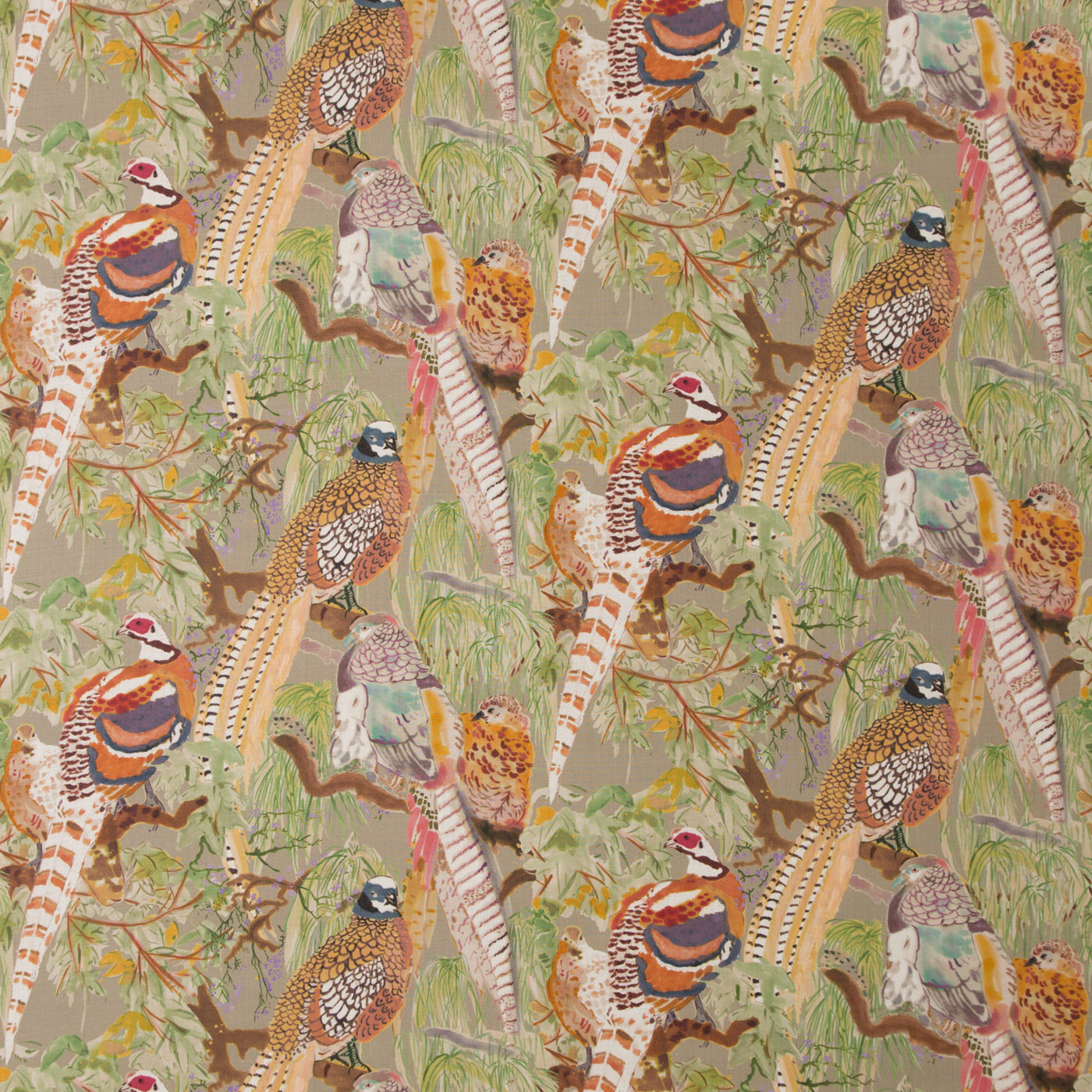 Game Birds Linen K Tyg