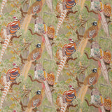 Game Birds Linen K Tygprov - Stone/Multi