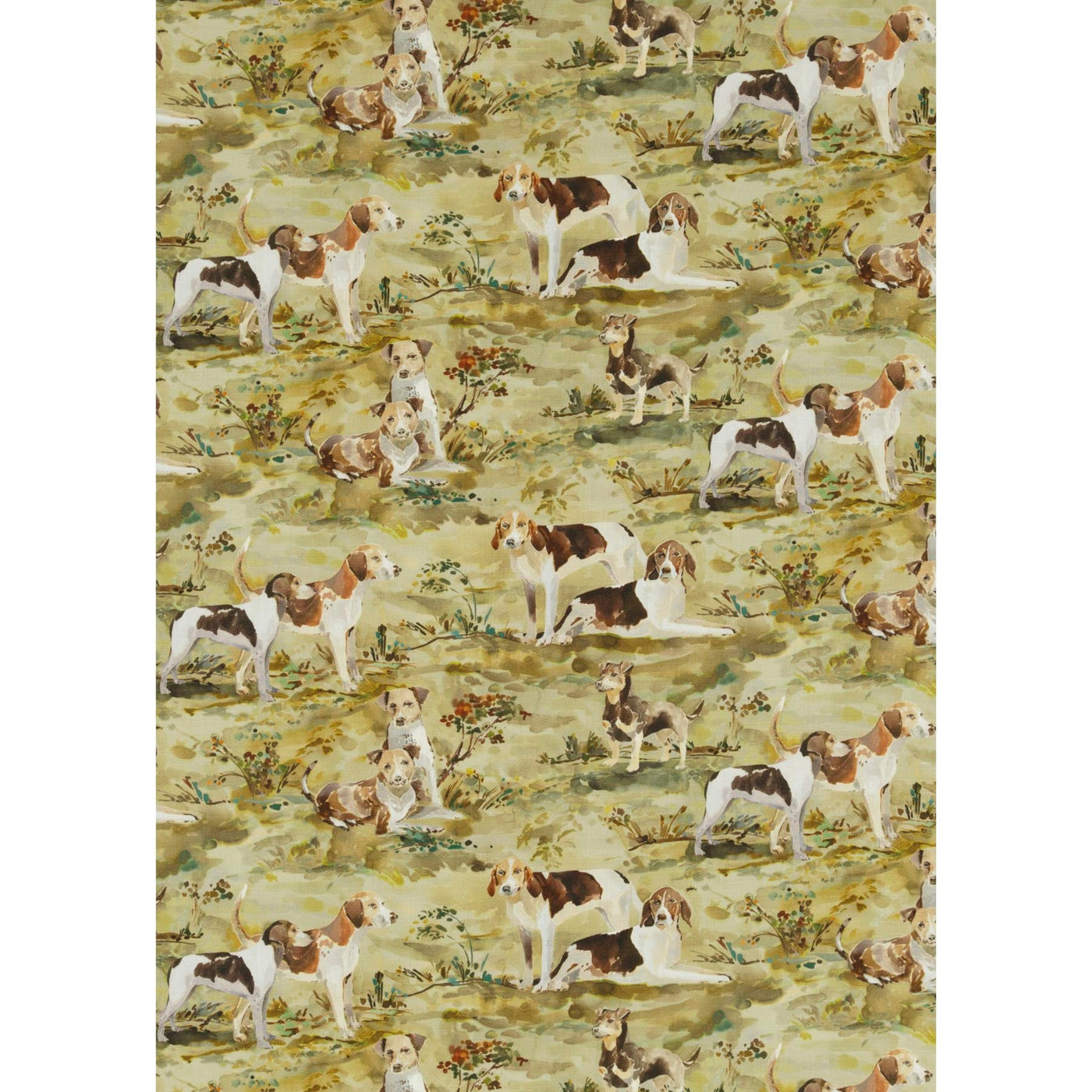 Mulberry Hounds Linen Y Tyg