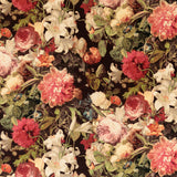 Floral Pompadour Velvet S Red/Plum tyg