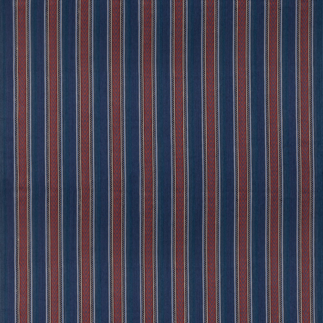 Barrington Stripe G Tygprov - Indigo/Red