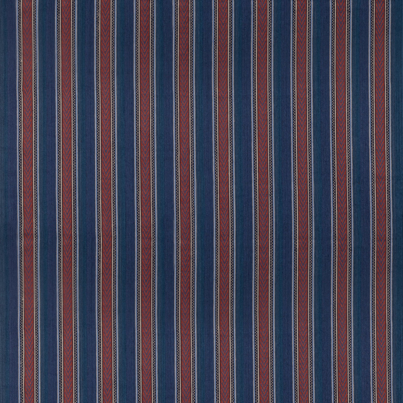 Barrington Stripe G Tygprov - Indigo/Red