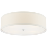 Walker Plafond – Burnished Silver Leaf With Cream Linen Shade