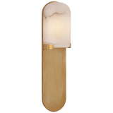 Melange Medium Elongated Pill Vägglampa – Antique Burnished Brass With Alabaster