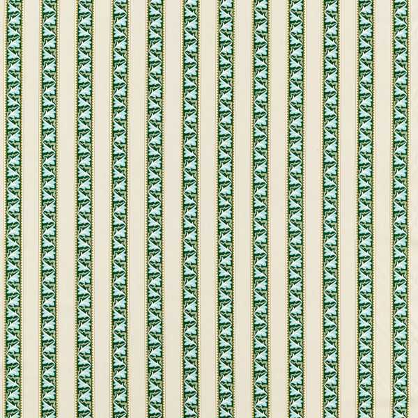Red Car Stripe Forest Linen — Morris & Co tygprov