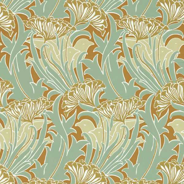 Morris & Co Tapet Laceflower Tapetprov - Tobacco/Pistachio