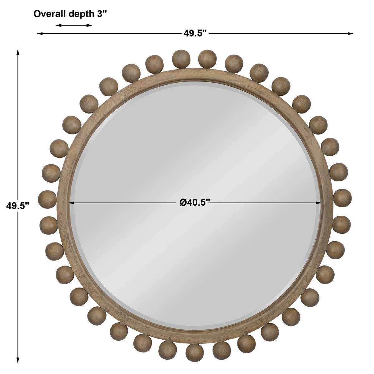 Brianza Round Mirror - 50 Natural - undefined