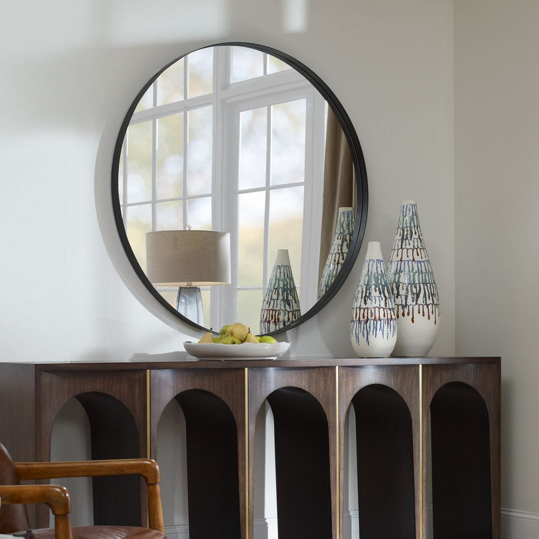 Padria Round Mirror - 122cm Black - undefined