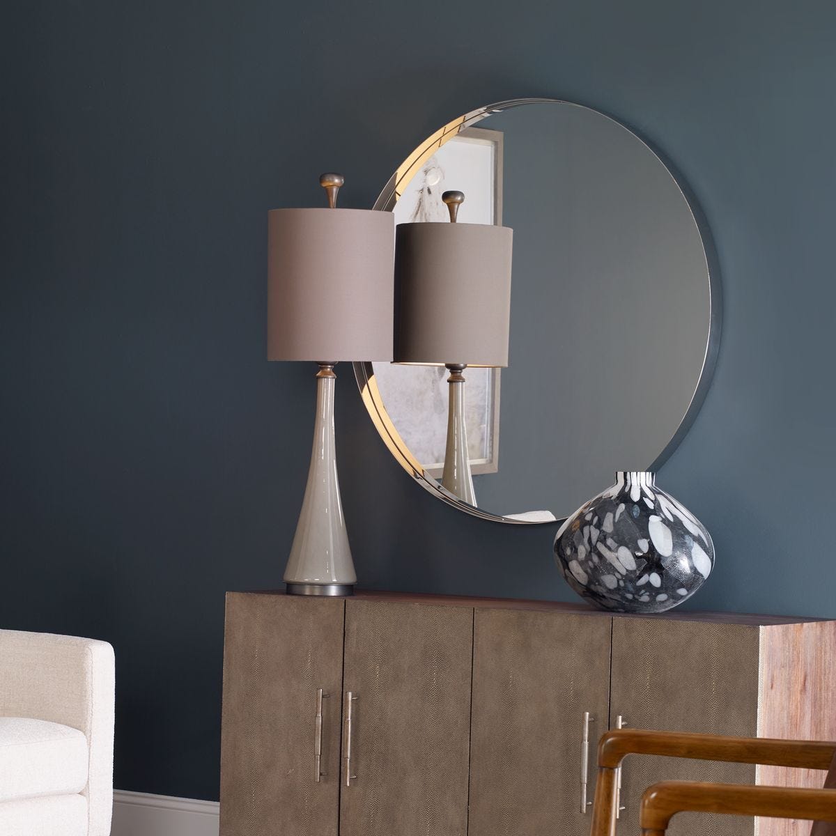 Padria Round Mirror - 40 Nickel - undefined