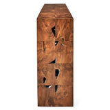 Teak Tac Toe Console Table - Caramel - undefined