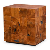 Teak Tac Toe End Table - Caramel - undefined
