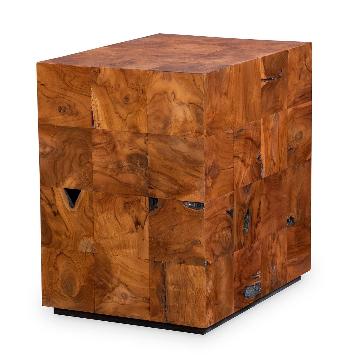Teak Tac Toe End Table - Caramel - undefined