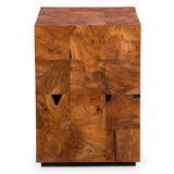 Teak Tac Toe End Table - Caramel - undefined