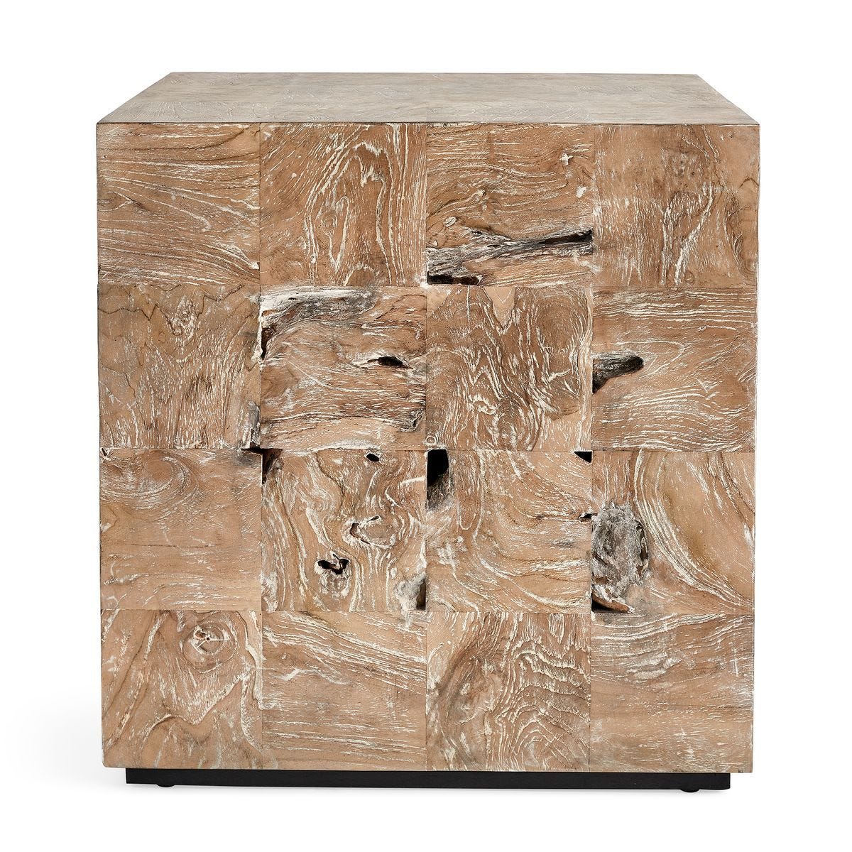 Teak Tac Toe End Table - Light - undefined
