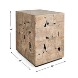 Teak Tac Toe End Table - Light - undefined