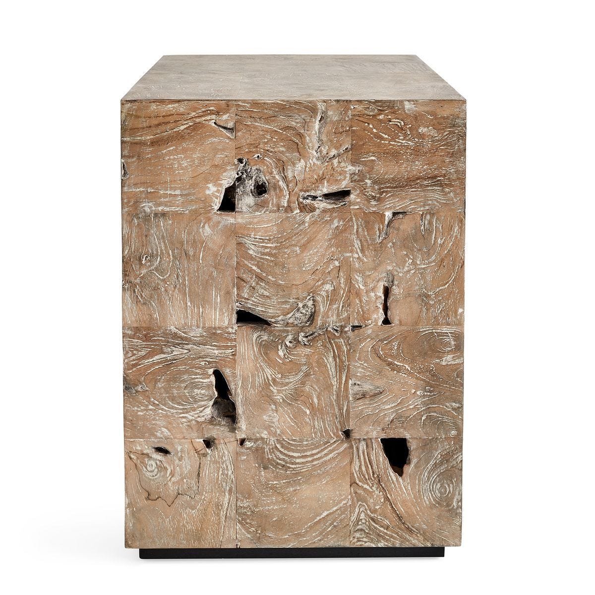 Teak Tac Toe End Table - Light - undefined