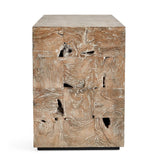 Teak Tac Toe End Table - Light - undefined