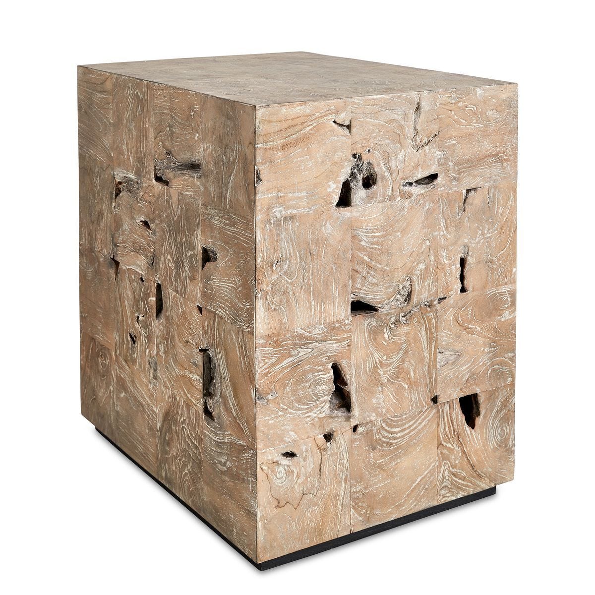 Teak Tac Toe End Table - Light - undefined