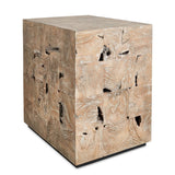 Teak Tac Toe End Table - Light - undefined