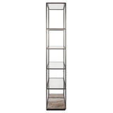 Floating Plane Etagere - Travertine/Bronze - undefined