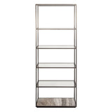 Floating Plane Etagere - Travertine/Bronze - undefined