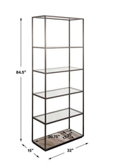Floating Plane Etagere - Travertine/Bronze - undefined