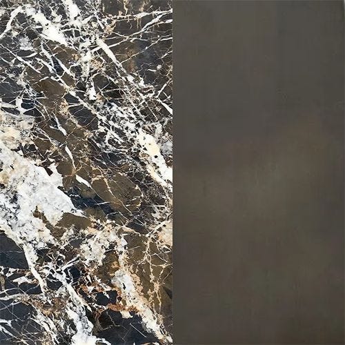 Equilateral Side Table Marble/Bronze - undefined