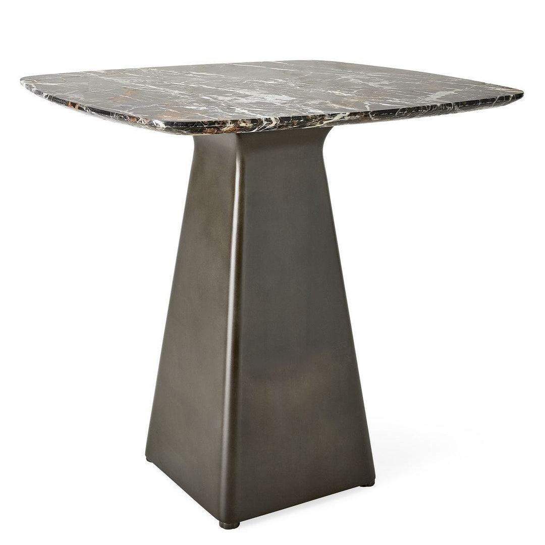 Equilateral Side Table Marble/Bronze - undefined