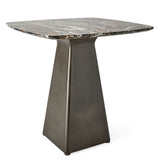 Equilateral Side Table Marble/Bronze - undefined