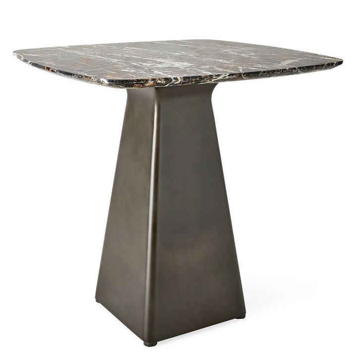 Equilateral Side Table Marble/Bronze - undefined