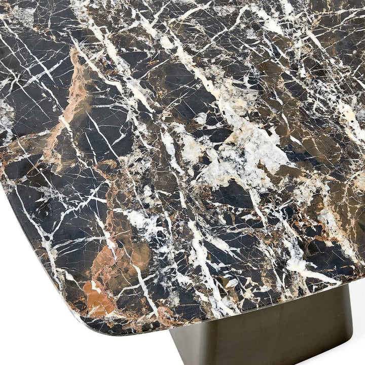 Equilateral Side Table Marble/Bronze - undefined