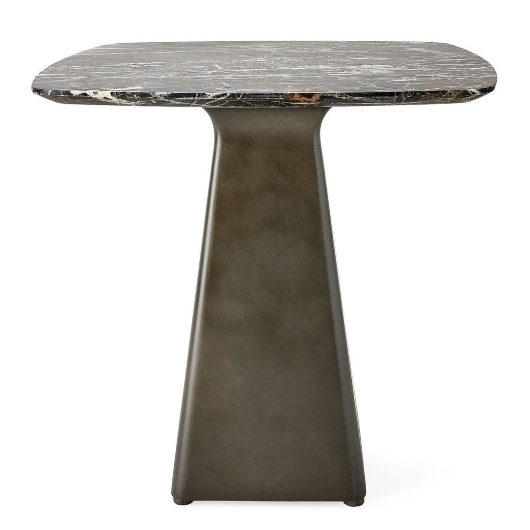 Equilateral Side Table Marble/Bronze - undefined