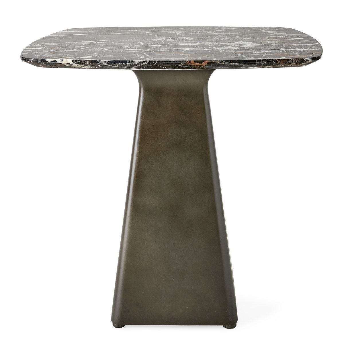 Equilateral Side Table Marble/Bronze - undefined