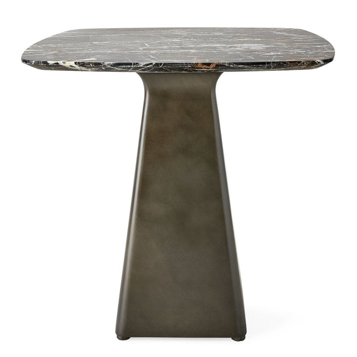 Equilateral Side Table Marble/Bronze - undefined