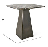 Equilateral Side Table Marble/Bronze - undefined