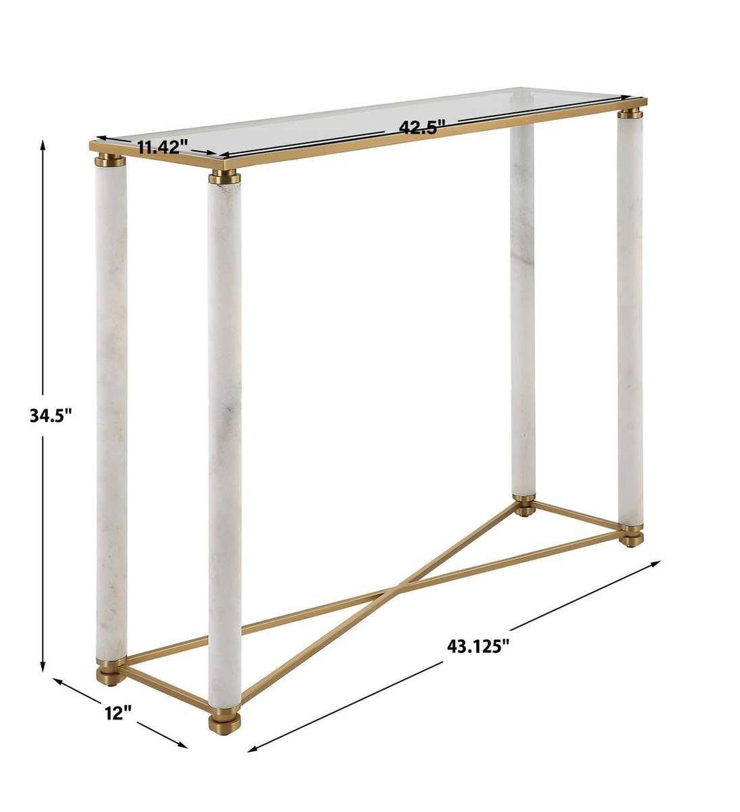 White Pillar Console Table - undefined