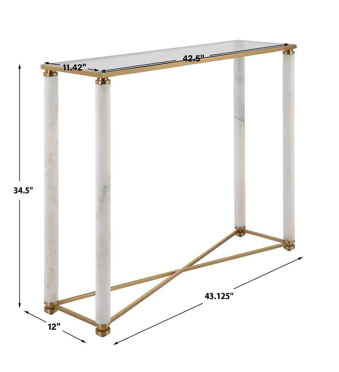 White Pillar Console Table - undefined