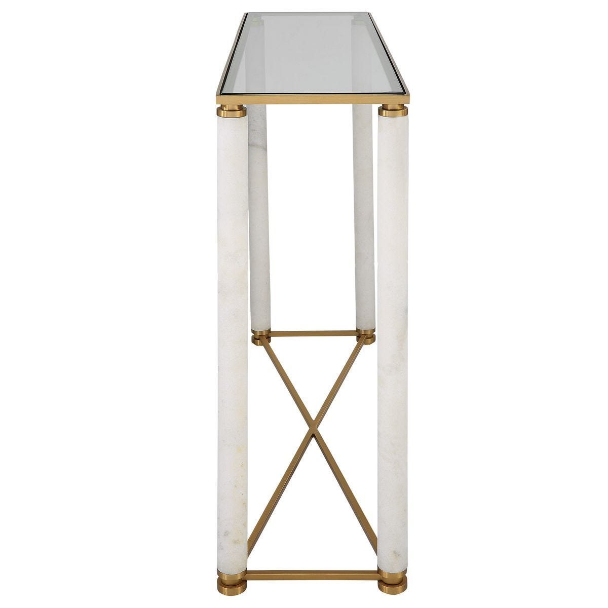 White Pillar Console Table - undefined