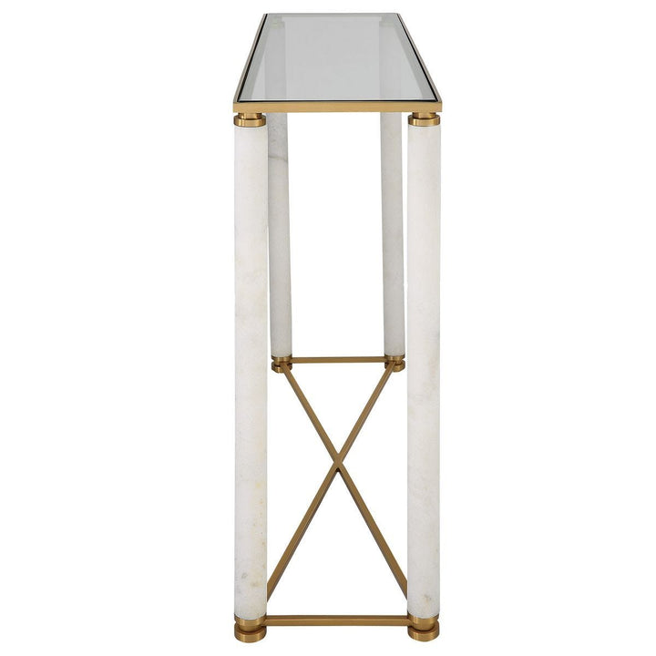 White Pillar Console Table - undefined