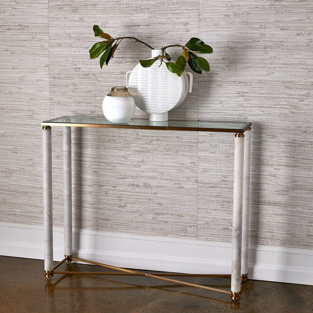 White Pillar Console Table - undefined
