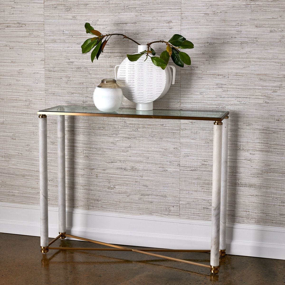 White Pillar Console Table - undefined