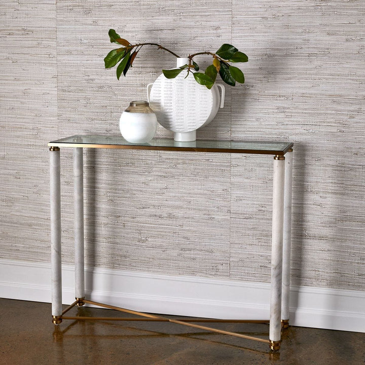 White Pillar Console Table - undefined