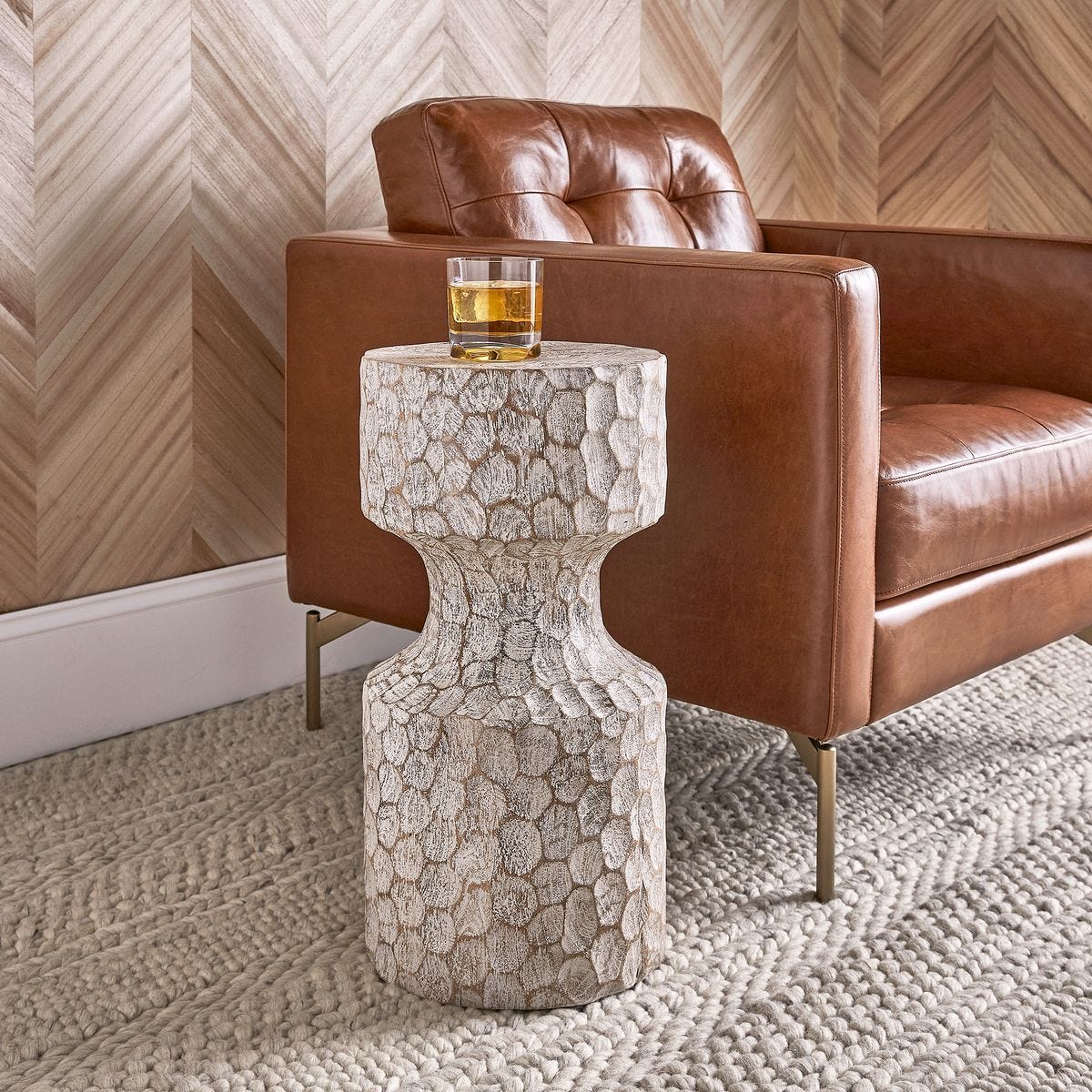 Whittled Accent Table - undefined