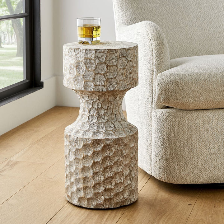 Whittled Accent Table - undefined
