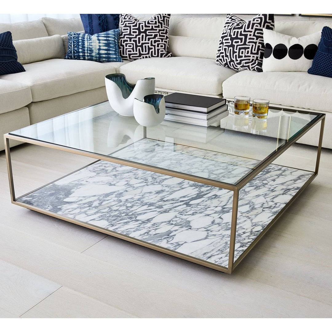 Floating Plane Coffee Table - Marble/Brass - undefined
