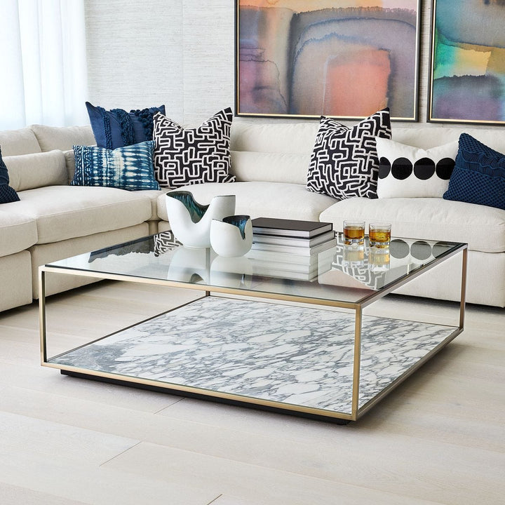 Floating Plane Coffee Table - Marble/Brass - undefined