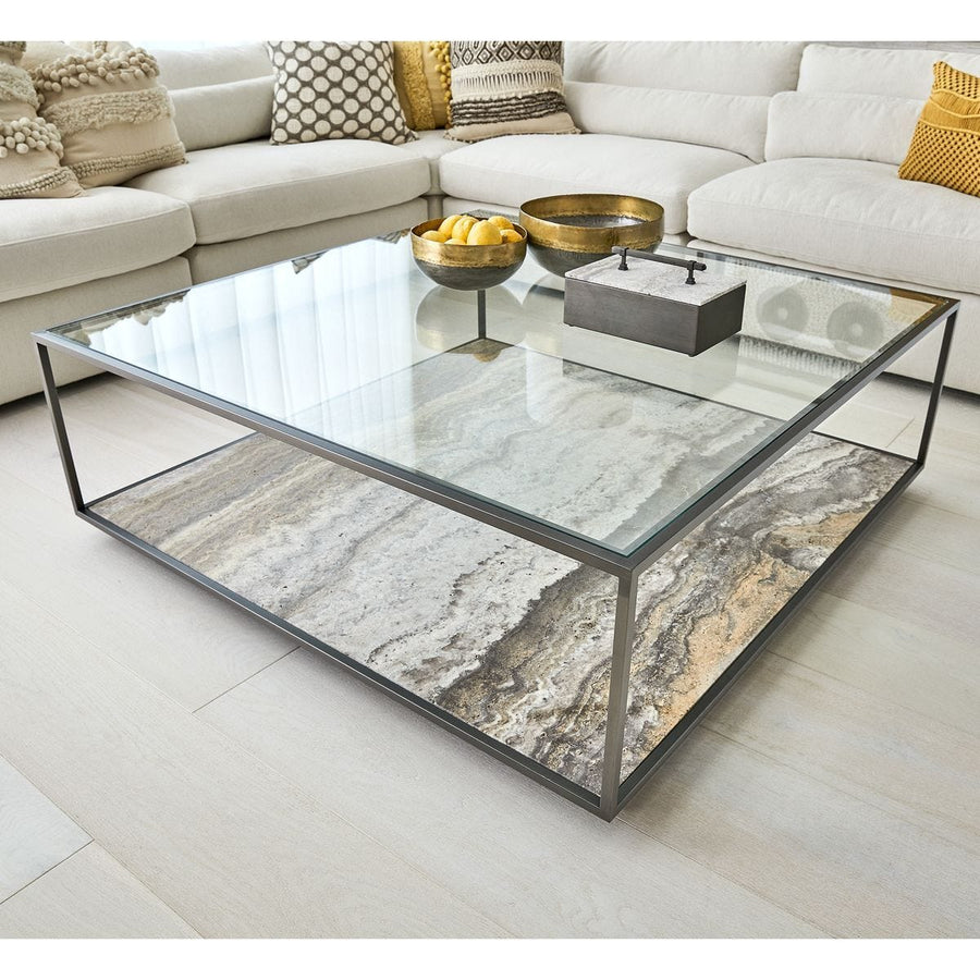 Floating Plane soffbord – Travertine/brons