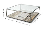 Floating Plane Coffee Table - Travertine/Bronze - undefined
