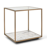 Floating Plane End Table - Marble/Brass - undefined