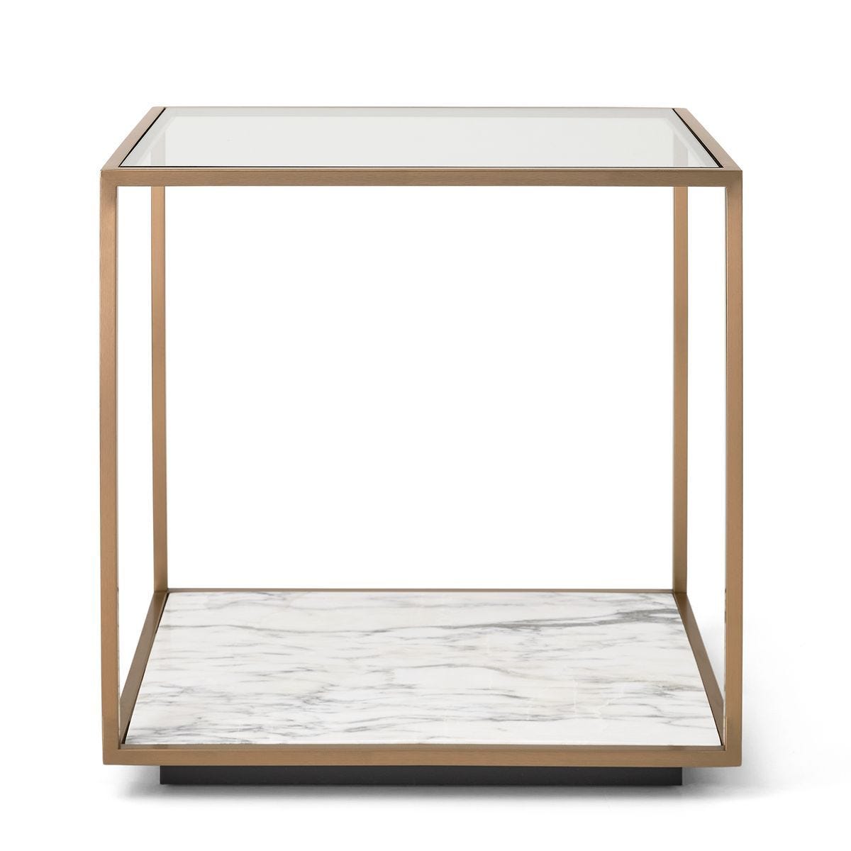 Floating Plane End Table - Marble/Brass - undefined